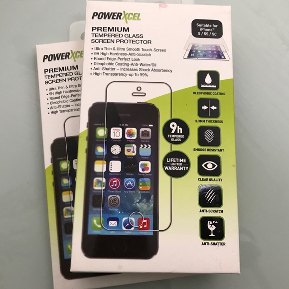 2-iPhone 5/5s/5c tempered glass screen protectors - Picture 1 of 7